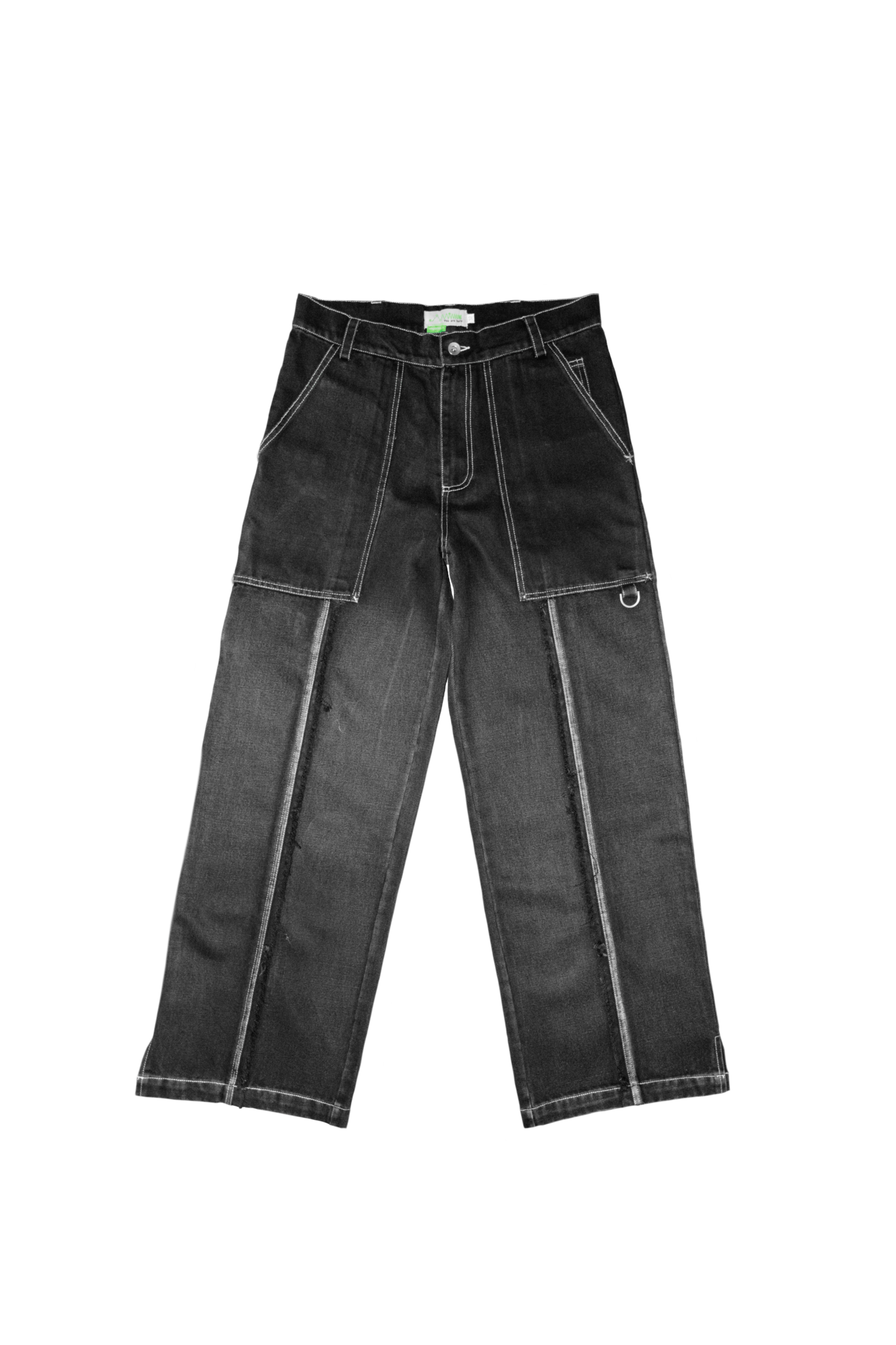 Fray Contrast Denim Pant in Charcoal | Unsettle