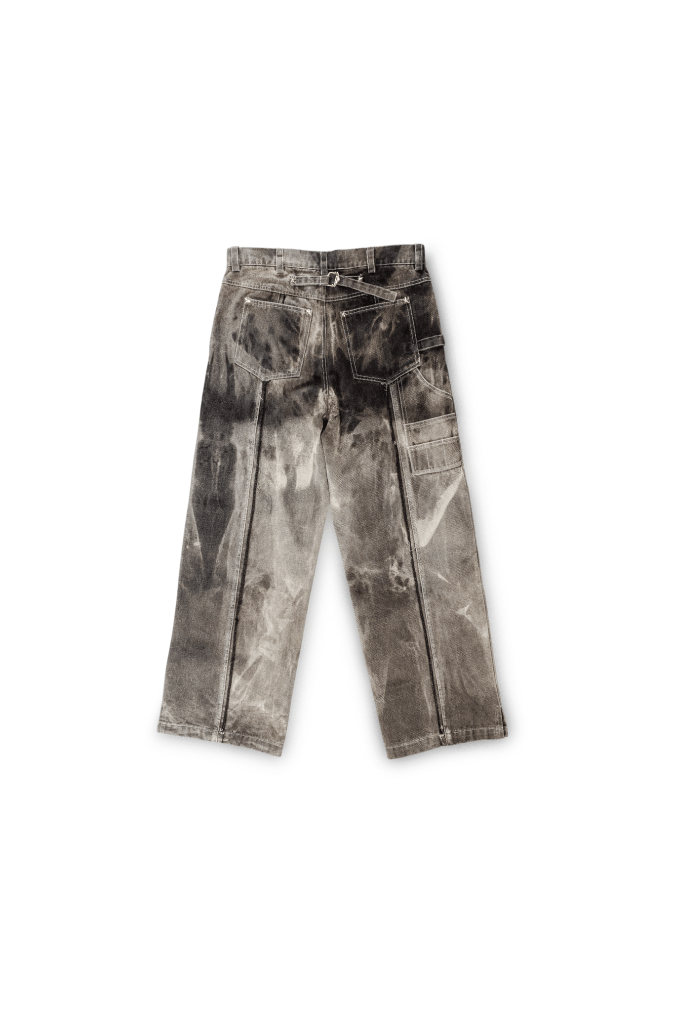 Fray Contrast Denim Pant - Hand-Bleached