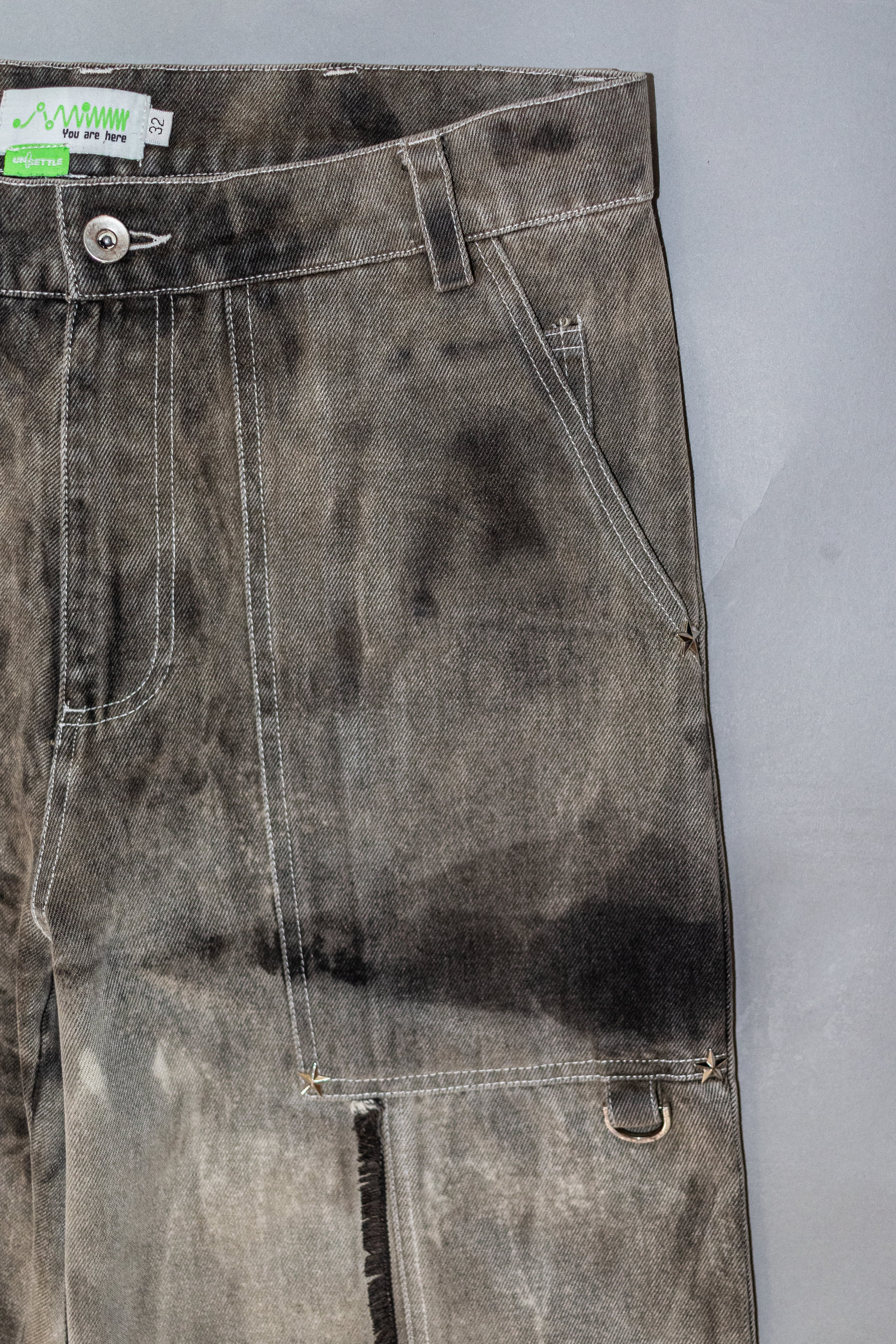 Hand-Bleached Fray Contrast Denim Pant | Made-To-Order | Unsettle