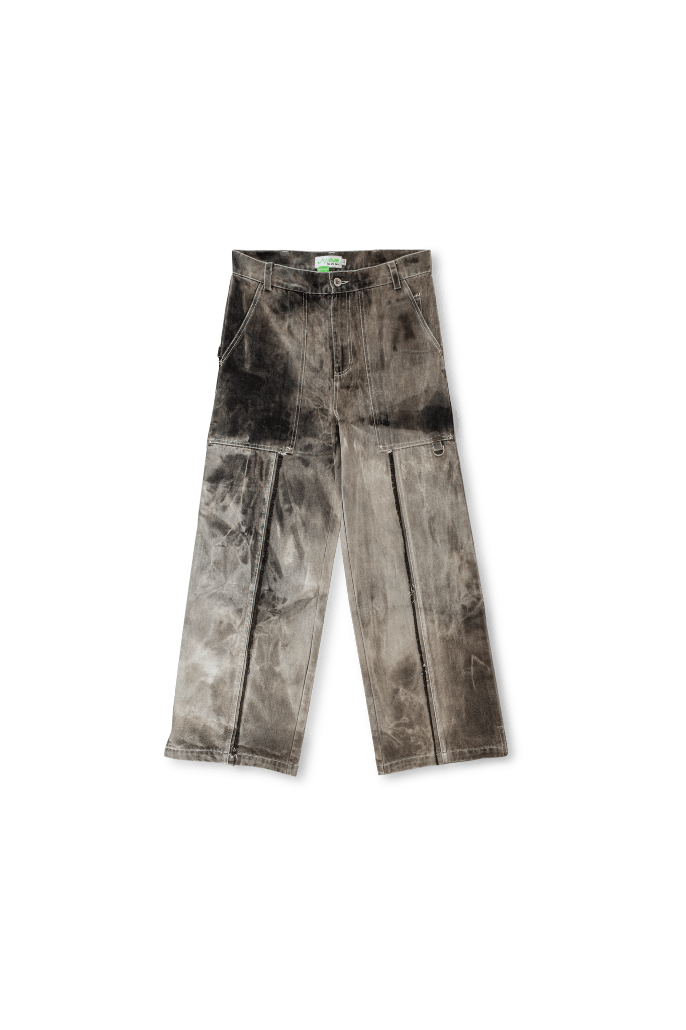 Fray Contrast Denim Pant - Hand-Bleached