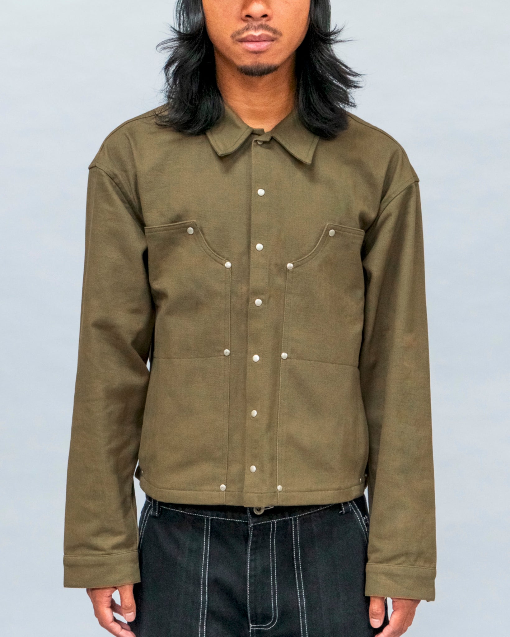 Unsettle Double Knee L/S Shirt in Army Green | Unsettle