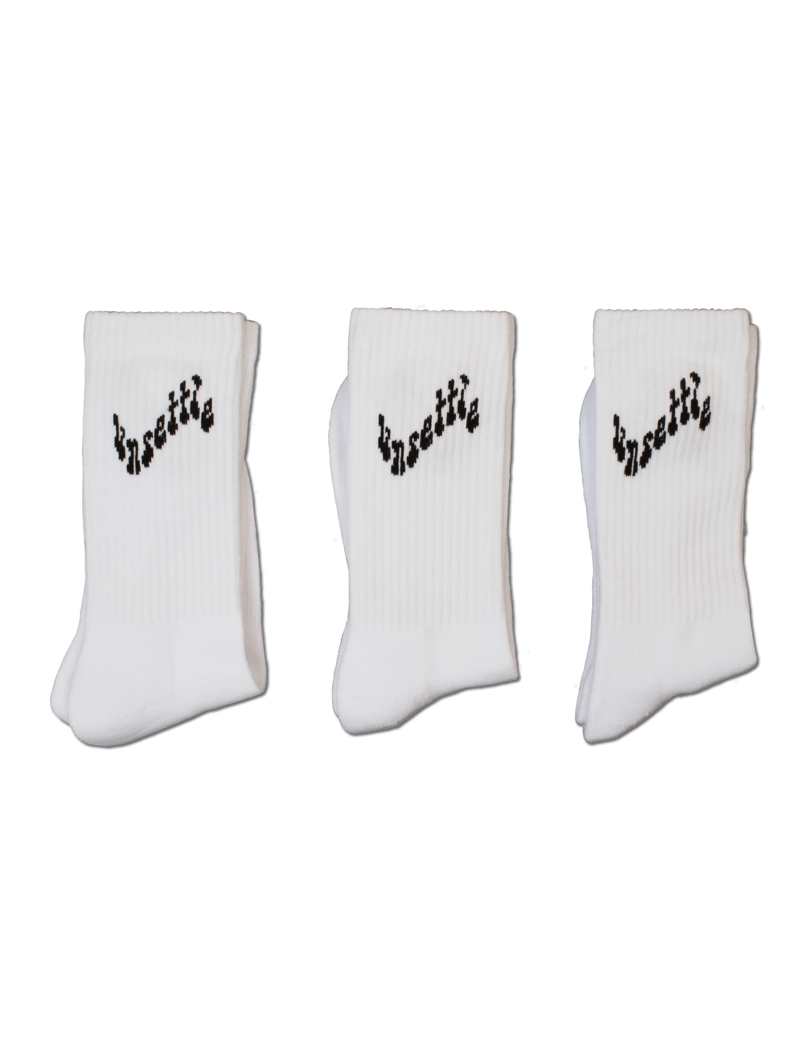 Wavy Crew Socks | White
